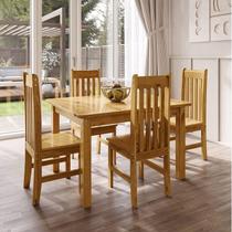 Conjunto Sala de Jantar Mesa 120cm Retangular e 4 Cadeiras 100% Madeira Maciça Essen Espresso Móveis