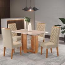 Conjunto Sala de Jantar Mesa 120cm Zinco 4 Cadeiras Iza Viero Conjunto Sala de Jantar Mesa 120cm Zinco 4 Cadeiras Iza Viero
