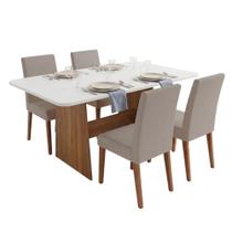 Conjunto Sala de Jantar Mesa 1,20m Maira 4 Cadeiras Milano Viero Conjunto Sala de Jantar Mesa 1,20m Maira 4 Cadeiras Milano Viero