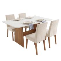 Conjunto Sala de Jantar Mesa 1,20m Maira 4 Cadeiras Milano Viero Conjunto Sala de Jantar Mesa 1,20m Maira 4 Cadeiras Milano Viero