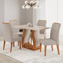 Conjunto Sala de Jantar Mesa 120x80,7cm Tampo com Vidro 4 Cadeiras Inspirare Conjunto Sala de Jantar Mesa 120x80,7cm Tampo com Vidro 4 Cadeiras Inspirare