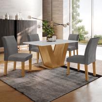 Conjunto Sala de Jantar Mesa 120x80cm Tampo Mdf com 4 Cadeiras Espanha Yescasa Conjunto Sala de Jantar Mesa 120x80cm Tampo Mdf com 4 Cadeiras Espanha Yescasa
