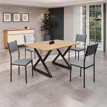 Conjunto Sala de Jantar Mesa 120x90cm Base Império Tampo Mdf Florença