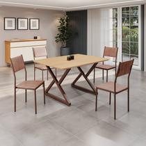 Conjunto Sala de Jantar Mesa 120x90cm Base Império Tampo Mdf Florença