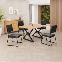 Conjunto Sala de Jantar Mesa 120x90cm Base Império Tampo Mdf Napoli