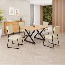 Conjunto Sala de Jantar Mesa 120x90cm Base Império Tampo Mdf Napoli Conjunto Sala de Jantar Mesa 120x90cm Base Império Tampo Mdf Napoli