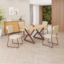 Conjunto Sala de Jantar Mesa 120x90cm Base Império Tampo Mdf Napoli Conjunto Sala de Jantar Mesa 120x90cm Base Império Tampo Mdf Napoli