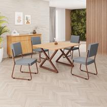 Conjunto Sala de Jantar Mesa 120x90cm Base Império Tampo Mdf Napoli