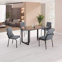 Conjunto Sala de Jantar Mesa 120x90cm Base Lunna Tampo Mdf com Vidro Malibu