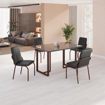Conjunto Sala de Jantar Mesa 120x90cm Base Lunna Tampo Mdf com Vidro Malibu Conjunto Sala de Jantar Mesa 120x90cm Base Lunna Tampo Mdf com Vidro Malibu