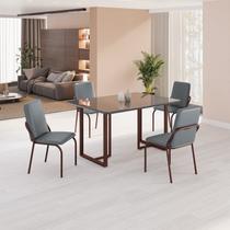 Conjunto Sala de Jantar Mesa 120x90cm Base Lunna Tampo Mdf com Vidro Malibu