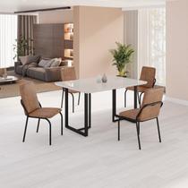 Conjunto Sala de Jantar Mesa 120x90cm Base Lunna Tampo Mdf Laca com Vidro Malibu