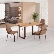 Conjunto Sala de Jantar Mesa 120x90cm Base Lunna Tampo Mdf Malibu