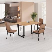 Conjunto Sala de Jantar Mesa 120x90cm Base Lunna Tampo MDF Malibu Preto/Marrom Conjunto Sala de Jantar Mesa 120x90cm Base Lunna Tampo MDF Malibu Preto/Marrom