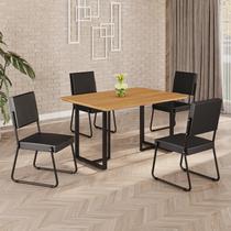 Conjunto Sala de Jantar Mesa 120x90cm Base Lunna Tampo Mdf Napoli