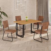 Conjunto Sala de Jantar Mesa 120x90cm Base Lunna Tampo Mdf Napoli