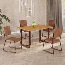 Conjunto Sala de Jantar Mesa 120x90cm Base Lunna Tampo Mdf Napoli