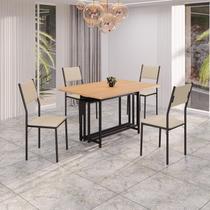 Conjunto Sala de Jantar Mesa 120x90cm Base Pérola Tampo Mdf Florença