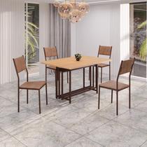 Conjunto Sala de Jantar Mesa 120x90cm Base Pérola Tampo Mdf Florença