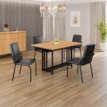 Conjunto Sala de Jantar Mesa 120x90cm Base Pérola Tampo Mdf Malibu