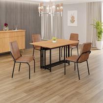 Conjunto Sala de Jantar Mesa 120x90cm Base Pérola Tampo Mdf Malibu