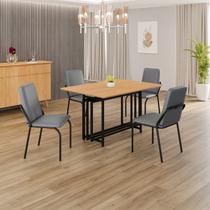 Conjunto Sala de Jantar Mesa 120x90cm Base Pérola Tampo Mdf Malibu