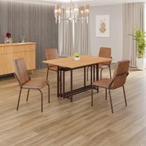 Conjunto Sala de Jantar Mesa 120x90cm Base Pérola Tampo Mdf Malibu