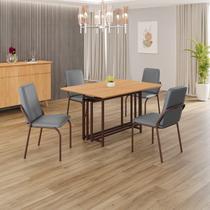 Conjunto Sala de Jantar Mesa 120x90cm Base Pérola Tampo Mdf Malibu