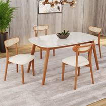 Conjunto Sala de Jantar Mesa 135x80cm Tampo em Mdf com Vidro 4 Cadeiras Ceci Conjunto Sala de Jantar Mesa 135x80cm Tampo em Mdf com Vidro 4 Cadeiras Ceci