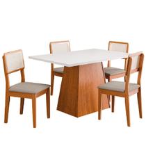 Conjunto Sala de Jantar Mesa 1,36m Trento 4 Cadeiras Santiago Dobuê