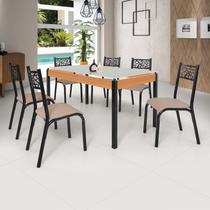Conjunto Sala de Jantar Mesa 140cm X 77cm Tampo Vidro com 6 Cadeiras Jade Conjunto Sala de Jantar Mesa 140cm X 77cm Tampo Vidro com 6 Cadeiras Jade