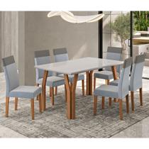 Conjunto Sala de Jantar Mesa 154cm Tampo e Vidro Atlas e 6 Cadeiras Paris Madetal Conjunto Sala de Jantar Mesa 154cm Tampo e Vidro Atlas e 6 Cadeiras Paris Madetal