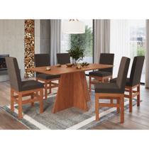 Conjunto Sala de Jantar Mesa 160cm e 6 Cadeiras Joli 147/14 Móveis Zamarchi Conjunto Sala de Jantar Mesa 160cm e 6 Cadeiras Joli 147/14 Móveis Zamarchi