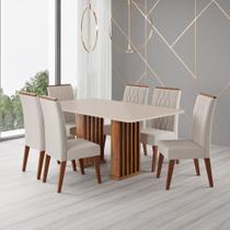 Conjunto Sala de Jantar Mesa 160cm Franc e 6 Cadeiras Cristal Viero