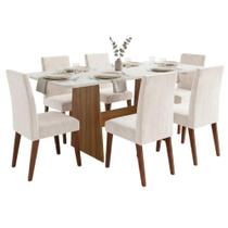 Conjunto Sala de Jantar Mesa 1,60m Maira 6 Cadeiras Milano Viero Conjunto Sala de Jantar Mesa 1,60m Maira 6 Cadeiras Milano Viero
