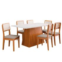 Conjunto Sala de Jantar Mesa 1,60m Trento 6 Cadeiras Santiago Dobuê