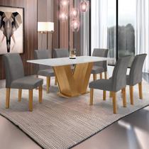 Conjunto Sala de Jantar Mesa 160x80cm Tampo Mdf com 6 Cadeiras Espanha Yescasa Conjunto Sala de Jantar Mesa 160x80cm Tampo Mdf com 6 Cadeiras Espanha Yescasa