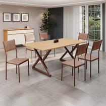 Conjunto Sala de Jantar Mesa 160x90cm Base Império Tampo Mdf Florença