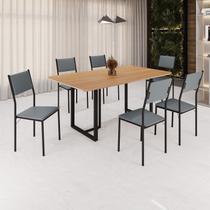 Conjunto Sala de Jantar Mesa 160x90cm Base Lunna Tampo Mdf Florença