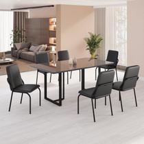 Conjunto Sala de Jantar Mesa 160x90cm Base Lunna Tampo Mdf Laca com Vidro Malibu