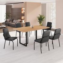 Conjunto Sala de Jantar Mesa 160x90cm Base Lunna Tampo Mdf Malibu