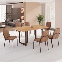 Conjunto Sala de Jantar Mesa 160x90cm Base Lunna Tampo Mdf Malibu Conjunto Sala de Jantar Mesa 160x90cm Base Lunna Tampo Mdf Malibu