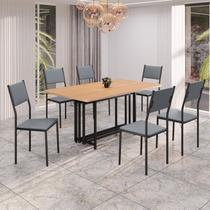 Conjunto Sala de Jantar Mesa 160x90cm Base Pérola Tampo Mdf Florença