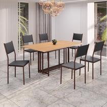 Conjunto Sala de Jantar Mesa 160x90cm Base Pérola Tampo Mdf Florença