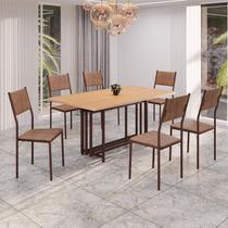 Conjunto Sala de Jantar Mesa 160x90cm Base Pérola Tampo Mdf Florença