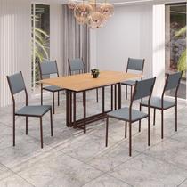 Conjunto Sala de Jantar Mesa 160x90cm Base Pérola Tampo Mdf Florença
