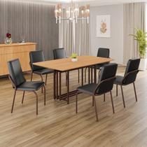 Conjunto Sala de Jantar Mesa 160x90cm Base Pérola Tampo Mdf Malibu