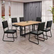 Conjunto Sala de Jantar Mesa 160x90cm Base Pérola Tampo Mdf Napoli Conjunto Sala de Jantar Mesa 160x90cm Base Pérola Tampo Mdf Napoli