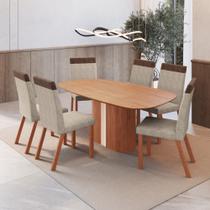 Conjunto Sala de Jantar Mesa 180cm Anita com 6 Cadeiras em Madeira Maciça Alice Móveis Zamarchi Conjunto Sala de Jantar Mesa 180cm Anita com 6 Cadeiras em Madeira Maciça Alice Móveis Zamarchi