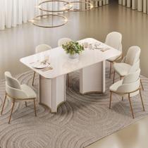 Conjunto Sala de Jantar Mesa 180cm Liz 6 Cadeiras Vitta DJ Móveis